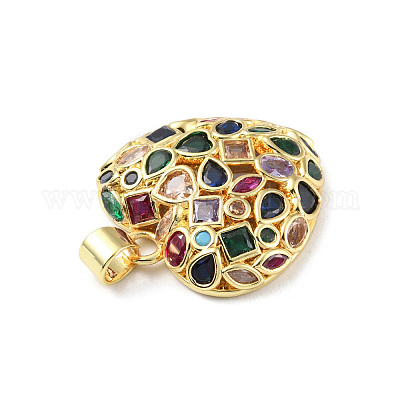 Латунные микро проложить кубического циркония подвески KK-P233-08G-1