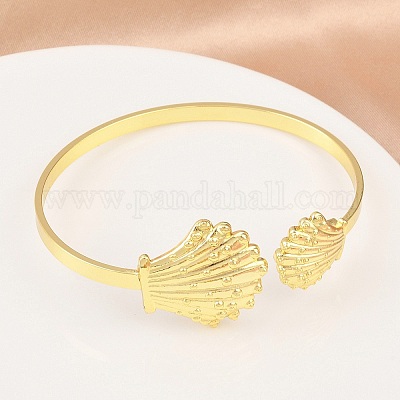 Браслеты-манжеты из латуни с морскими организмами для женщин BJEW-D368-03H-G-1