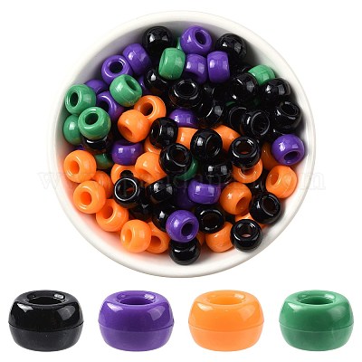 800шт 4 цвета непрозрачные пластиковые бусины KY-FS0001-41-1