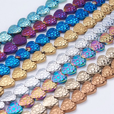 Гальванизировать немагнитных синтетический гематит бисер пряди G-J380-8mm-A-F-1