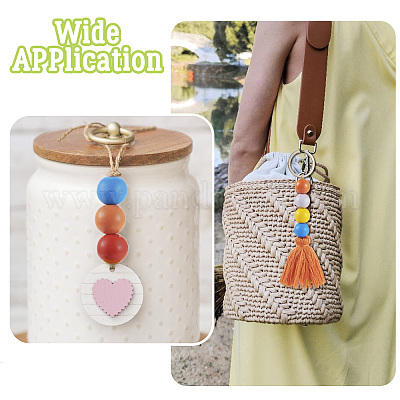 240шт 6 цвета натуральные деревянные бусины WOOD-TA0002-74A-1