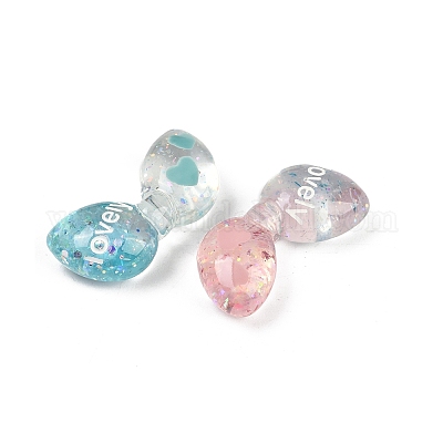 Прозрачные смоляные эмалевые бусины RESI-L047-07-1