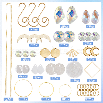 Наборы для самостоятельного изготовления подвесных ловцов солнца в виде ракушек DIY-SC0030-70-1