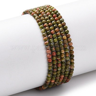 Природные Unakite бисер нитей G-Z116-A01-2mm-1