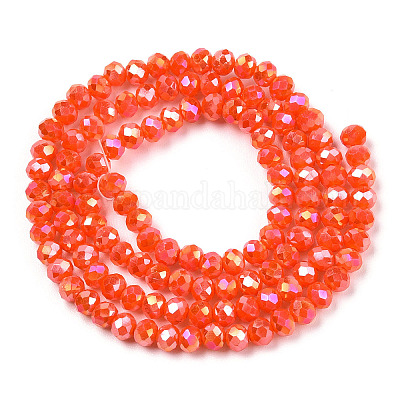 Стеклянные бусины с гальваническим покрытием  EGLA-A034-P6mm-B23-1