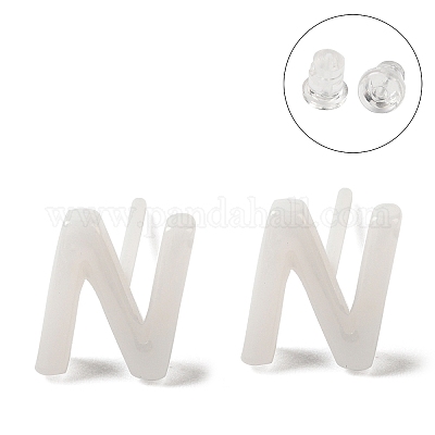 Гипоаллергенные серьги-гвоздики из биокерамики с цирконием и керамикой EJEW-F340-04N-1