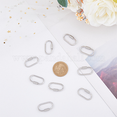 Lot De 4 Mousquetons Connecteurs Ovales En Inox 304 - Pour Chaînes, Porte-clés, Bricolage