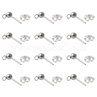 40 шт. фурнитура для сережек-гвоздиков из нержавеющей стали 304 STAS-FS0001-76P-1