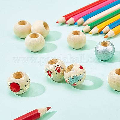 100 шт. натуральные необработанные деревянные бусины WOOD-OC0001-82-1