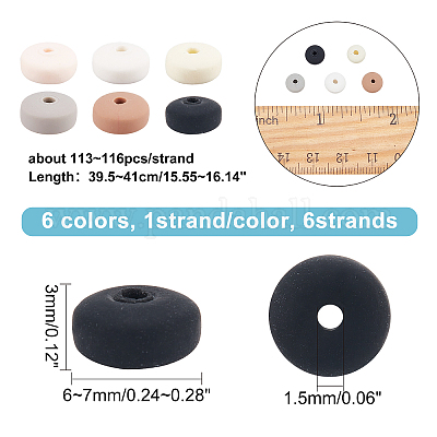 Wholesale SUPERFINDINGS 6 Strands 6 Colors Handmade Polymer Clay Beads  Heishi Beads Strands 6-7x3mm Flat Round Clay Spacer Beads for Bracelets  Jewelry Making 