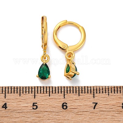 Латунные слеза серьги обруча EJEW-D288-19G-1