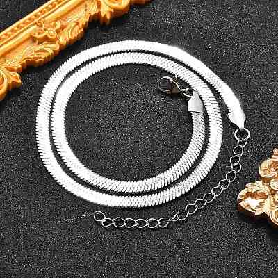 Не тускнеющие цепочки-елочки из нержавеющей стали 201 NJEW-M187-06P-1