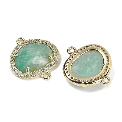 Звенья из натурального амазонита ограненные овальные G-B126-01G-17-1