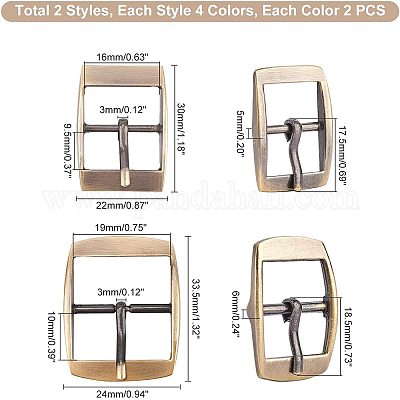 16 шт. 8-х цветные прямоугольные регулируемые пряжки-слайдеры из сплава и железа FIND-WR0003-62B-1