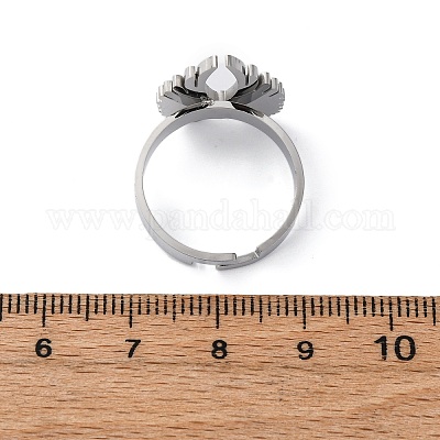 Кольца для пальцев из нержавеющей стали 304 со стразами RJEW-Q020-17P-1