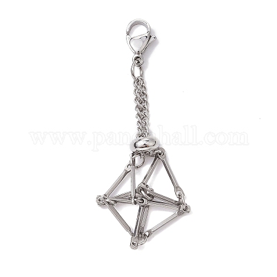 Латунный мешочек макраме пустой держатель для камня кулон украшение HJEW-JM01269-02-1