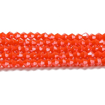 Непрозрачные однотонные гальванические стеклянные бусины GLAA-F029-P4mm-C03-1