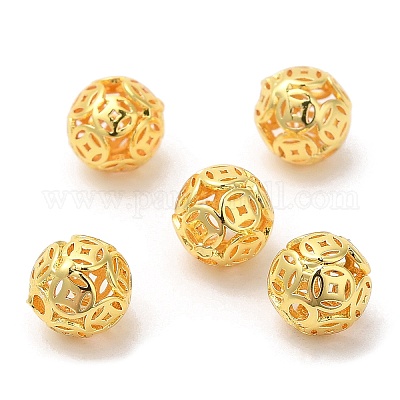 Экологически чистые латунные бусины с покрытием стойки KK-A186-04G-1