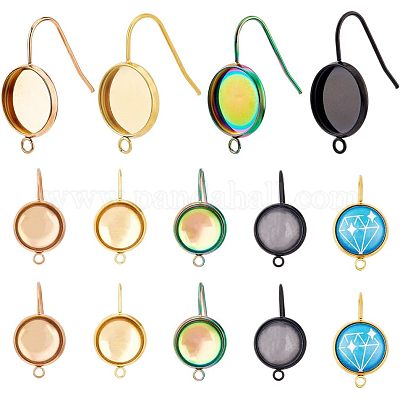 Набор для самостоятельного изготовления пустых куполообразных сережек DIY-FH0005-06-1