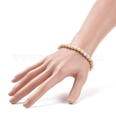 Браслеты из натурального ископаемого бисера X-BJEW-K212-A-015-1