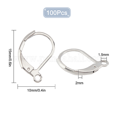 Wholesale SUNNYCLUE 1 Box 100Pcs Leverback Earwires 304 Stainless