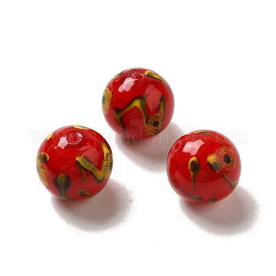 Бусы лэмпворк ручной работы LAMP-G162-08B-05-1