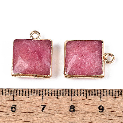 Граненые подвески из натурального окрашенного белого нефрита G-T139-95G-1