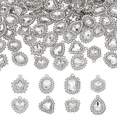 40шт 8 стиля подвески из сплава со стразами ALRI-NB0001-19P-1