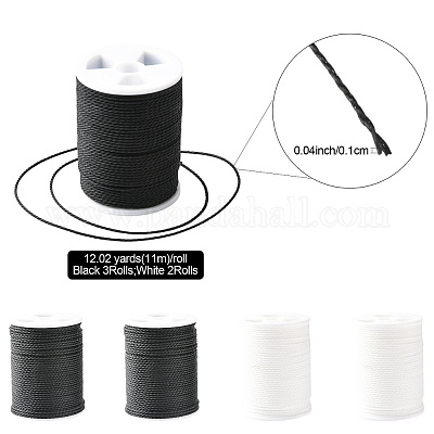 5 рулон круглого вощеного полиэфирного шнура 2 цветов YC-FS0001-01-1