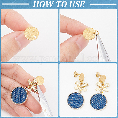 60 шт. текстурированные плоские круглые ионно-покрытые (IP) серьги-гвоздики из нержавеющей стали 304 STAS-SP0001-45-1