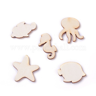 Тема морского мира деревянные кабошоны WOOD-I003-09-1