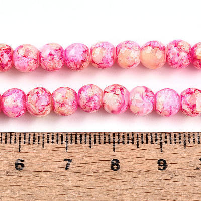 Выпечка окрашенные стеклянные бусины пряди X1-DGLA-N003-6mm-A01-1