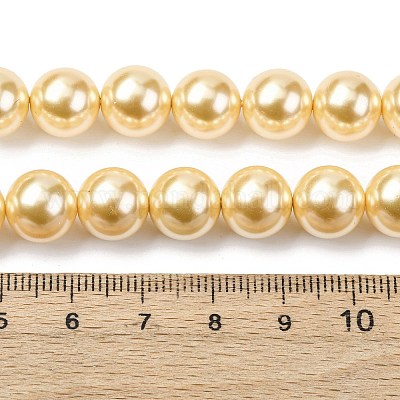 Гальванические оболочки жемчужные бусы пряди BSHE-G041-10mm-01-1