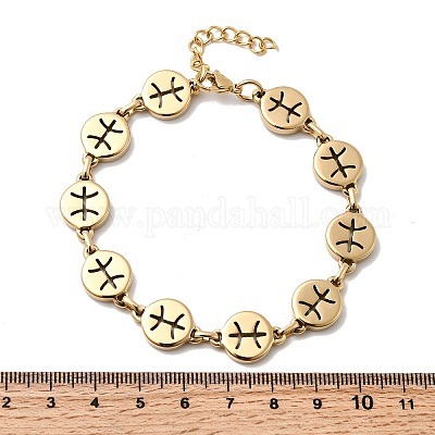 12 браслет-цепочка Constellations из нержавеющей стали 304 для женщин BJEW-I239-01G-04-1