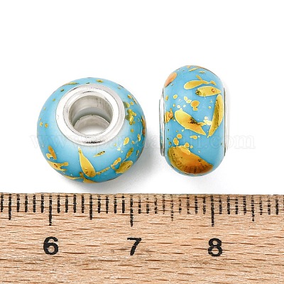 Европейские бусины-рондель из непрозрачной смолы RESI-Z046-01B-1