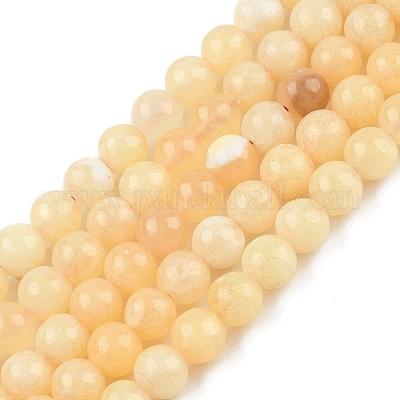 Нити бусин из натурального желтого кальцита G-C251-A01-8mm-1