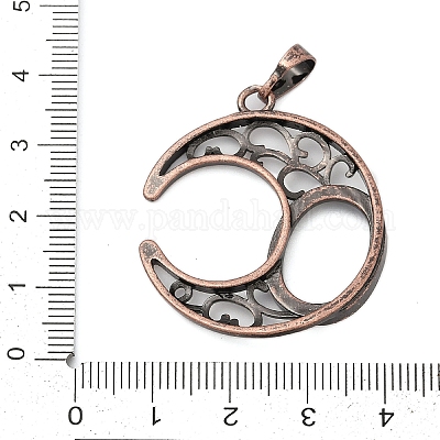 Подвеска в форме луны из латуни с кабошоном X-KK-S521-04RC-1