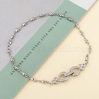 Латунные микро проложить кубического циркония раз за застежками ZIRC-F013-01P-FF-1