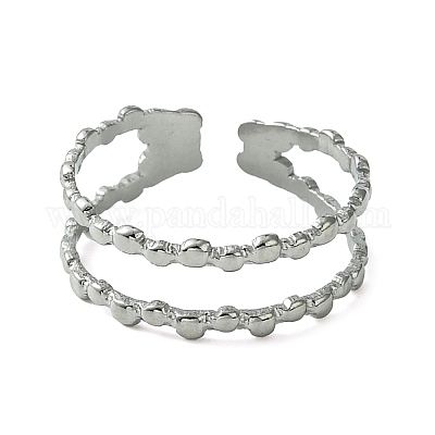 Кольцо-манжета с двумя линиями из нержавеющей стали марки 304 RJEW-L110-004P-1