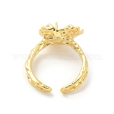 Закрепки кольца из латуни с открытой манжетой KK-G518-10G-03-1