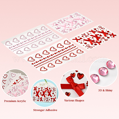 4 шт. 4 стиля наклейки для раскрашивания лица из смолы AJEW-SP0002-69-1