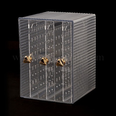 Прямоугольная прозрачная пластиковая коробка для сережек&nbsp;ODIS-O002-01B-1