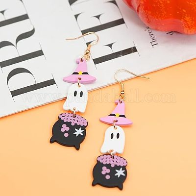 Шляпа ведьмы с акриловыми подвесками в виде призрака FS-WG1324F-01-1