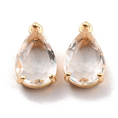 Стеклянные подвески из латуни с покрытием стойки KK-D070-06G-1