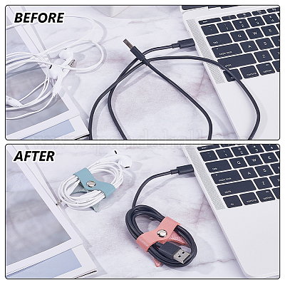 10 шт. защитный чехол для кабеля из искусственной кожи и железа с рисунком в виде мультфильма DIY-GF0010-43B-1