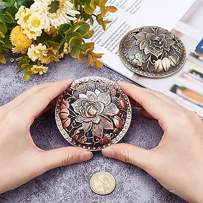20 Boutons à Tige Métal Vintage – Motif Fleur, 23mm, Alliage Bronze Antique | Pour Vêtements, Sacs, Artisanat