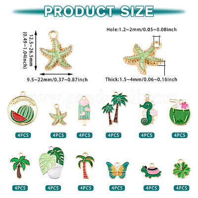 48шт 12 стиля подвески из сплава с эмалью ENAM-TA0002-95C-1