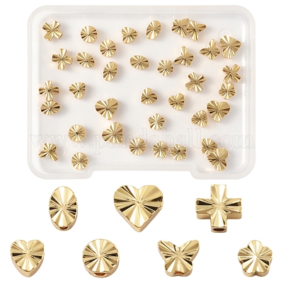 35шт 7 стиля латунные бусины KK-FS0001-69-1