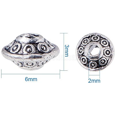 Тибетском стиле сплав Шарики прокладки&nbsp;TIBEB-PH0004-06AS-1