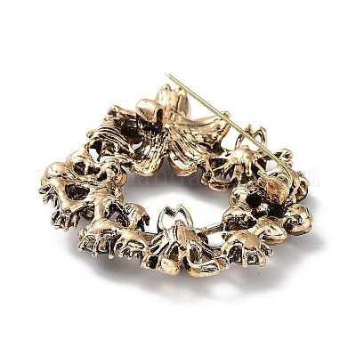 Брошь из сплава со стразами JEWB-M035-07AG-1